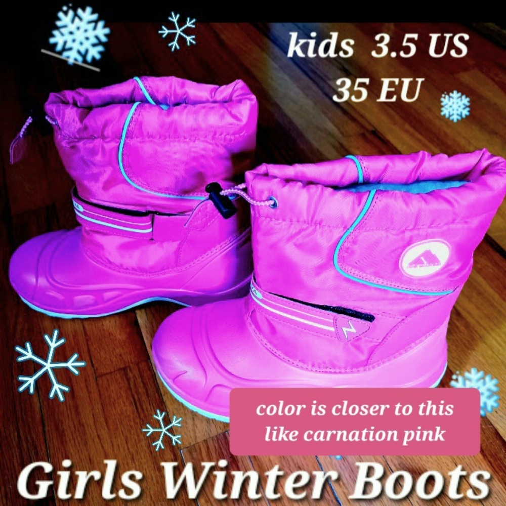 Barbie Pink Winter Snow Boots Nova Girls Weather boots Size 3.5  New